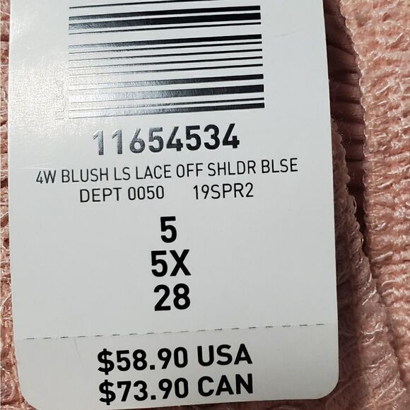NWT Torrid Blush Pink Off Shoulder Lace Top - Picture 5 of 5